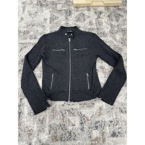 Next Era Women's Size M Gray Moto Jacket Full Zip Wool Blend